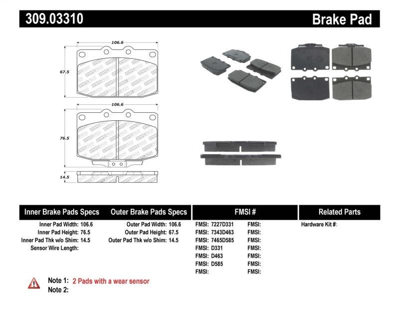 StopTech Performance 89-95 Mazda RX7 Front Brake Pads - Corvette Realm