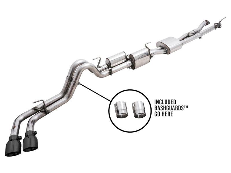 AWE 16-22 Toyota Tacoma 0FG Catback Exhaust w/ BashGuard - Dual Diamond Black Tips - Corvette Realm