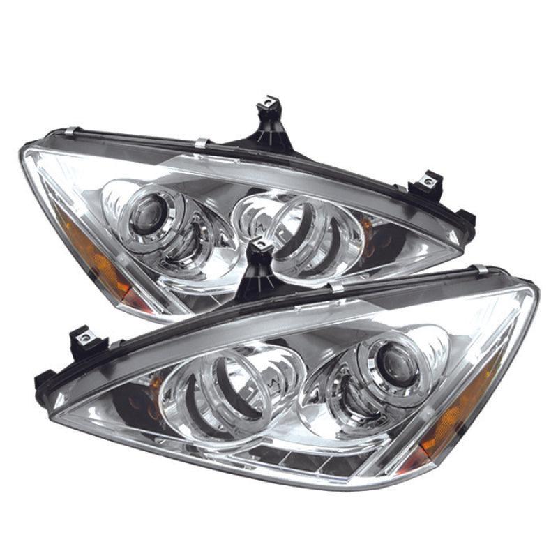 Spyder Honda Accord 03-07 Projector Headlights LED Halo Amber Reflctr LED Chrm PRO-YD-HA03-AM-C - Corvette Realm