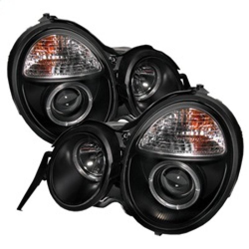 Spyder Mercedes Benz E-Class 95-99 Projector Headlights LED Halo Blk PRO-YD-MBW21095-HL-BK - Corvette Realm