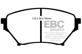 EBC 01-03 Mazda Miata MX5 1.8 (Sports Suspension) Yellowstuff Front Brake Pads - Corvette Realm