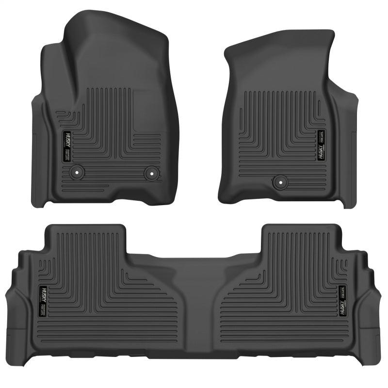 Husky Liners 21-23 Suburban/Tahoe/Yukon/Yukon XL Weatherbeater Front & 2nd Seat Floor Liners - Black - Corvette Realm