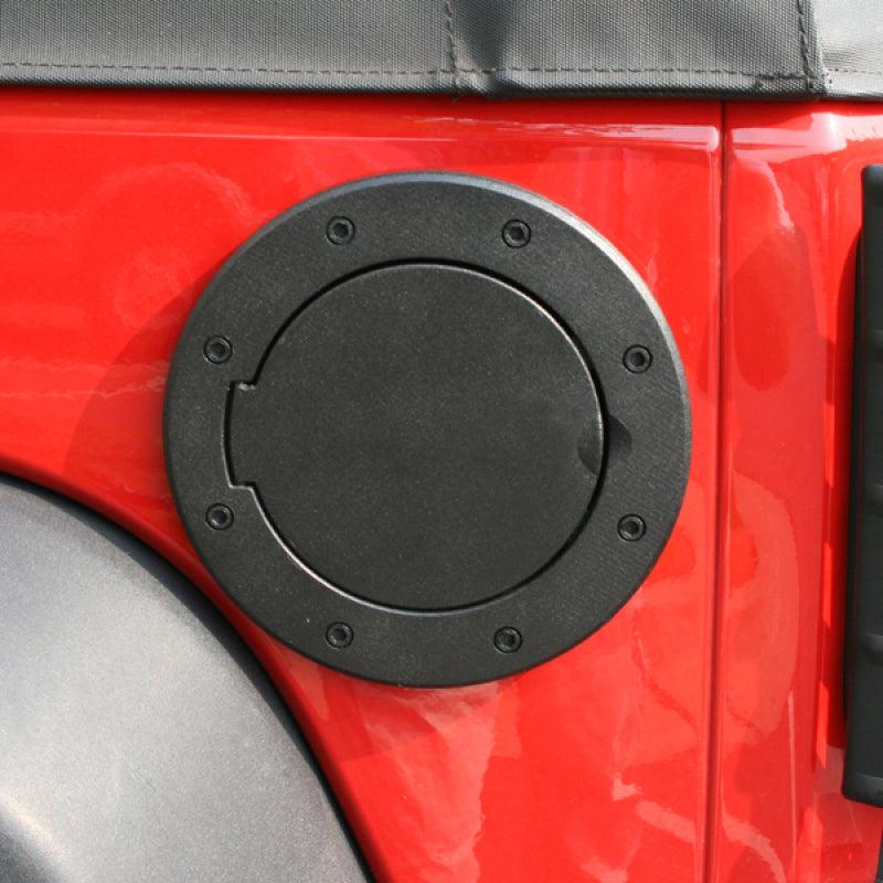 Rugged Ridge Non-Locking Gas Cap Door Black 07-18 Jeep Wrangler - Corvette Realm