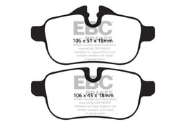 EBC 09+ BMW Z4 3.0 (E89) Yellowstuff Rear Brake Pads - Corvette Realm