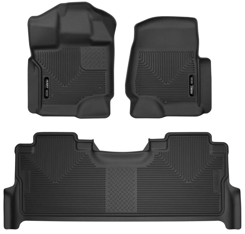 Husky Liners 2017 Ford F-250 Super Duty Crew Cab X-Act Contour Black Front & Rear Floor Liners - Corvette Realm