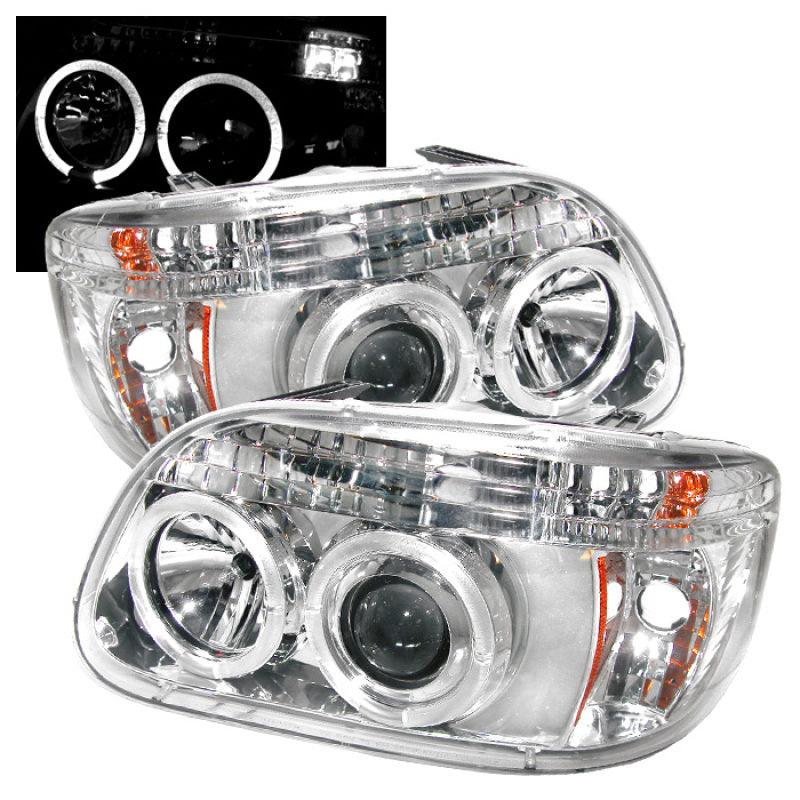 Spyder Ford Explorer 95-01 1PC Projector Headlights LED Halo Chrm PRO-YD-FEXP95-HL-1PC-C - Corvette Realm