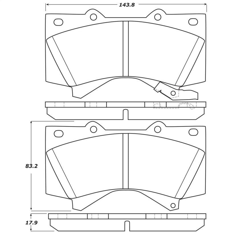 StopTech 07-17 Toyota Tundra Street Performance Front Brake Pads - Corvette Realm