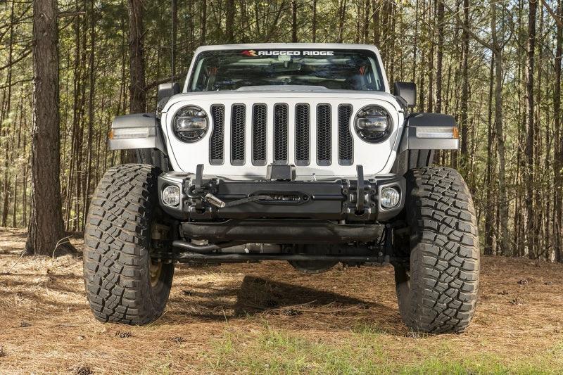 Rugged Ridge Arcus Front Bumper Set W/Tray & Hooks 18-20 Jeep Wrangler JL/JT - Corvette Realm