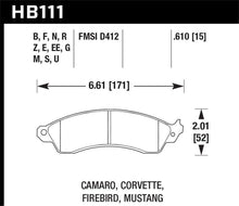Load image into Gallery viewer, Hawk 1990-1990 Chevy Camaro Iroc-Z (w/Heavy Duty Brakes) High Perf. Street 5.0 Front Brake Pads - Corvette Realm