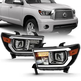 ANZO 2007-2014 Toyota Tundra Projector Light Bar H.L Black Amber(Led High Beam) (Halogen Version) - Corvette Realm