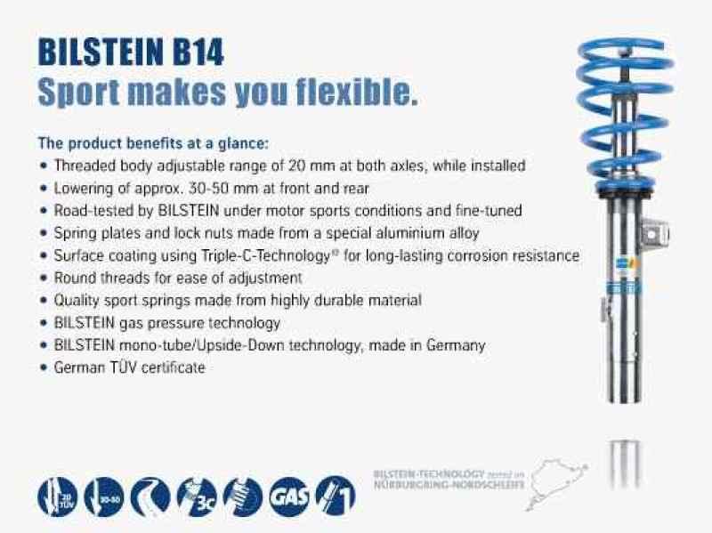 Bilstein B14 2008 Volkswagen GTI Base Front and Rear Suspension Kit - Corvette Realm