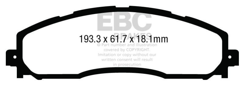 EBC 13+ Ford F250 (inc Super Duty) 6.2 (2WD) Extra Duty Rear Brake Pads - Corvette Realm