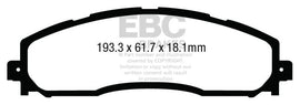 EBC 13+ Ford F250 (inc Super Duty) 6.2 (2WD) Extra Duty Rear Brake Pads - Corvette Realm