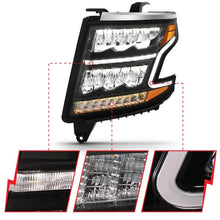 Load image into Gallery viewer, ANZO 15-20 Chevy Tahoe/Suburban LED Light Bar Style Headlights Black w/Sequential w/DRL w/Amber - Corvette Realm