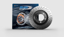 Load image into Gallery viewer, SHW 96-98 Porsche 911 Carrera 3.6LLeft Rear Cross-Drilled Monobloc Brake Rotor (99335204500)