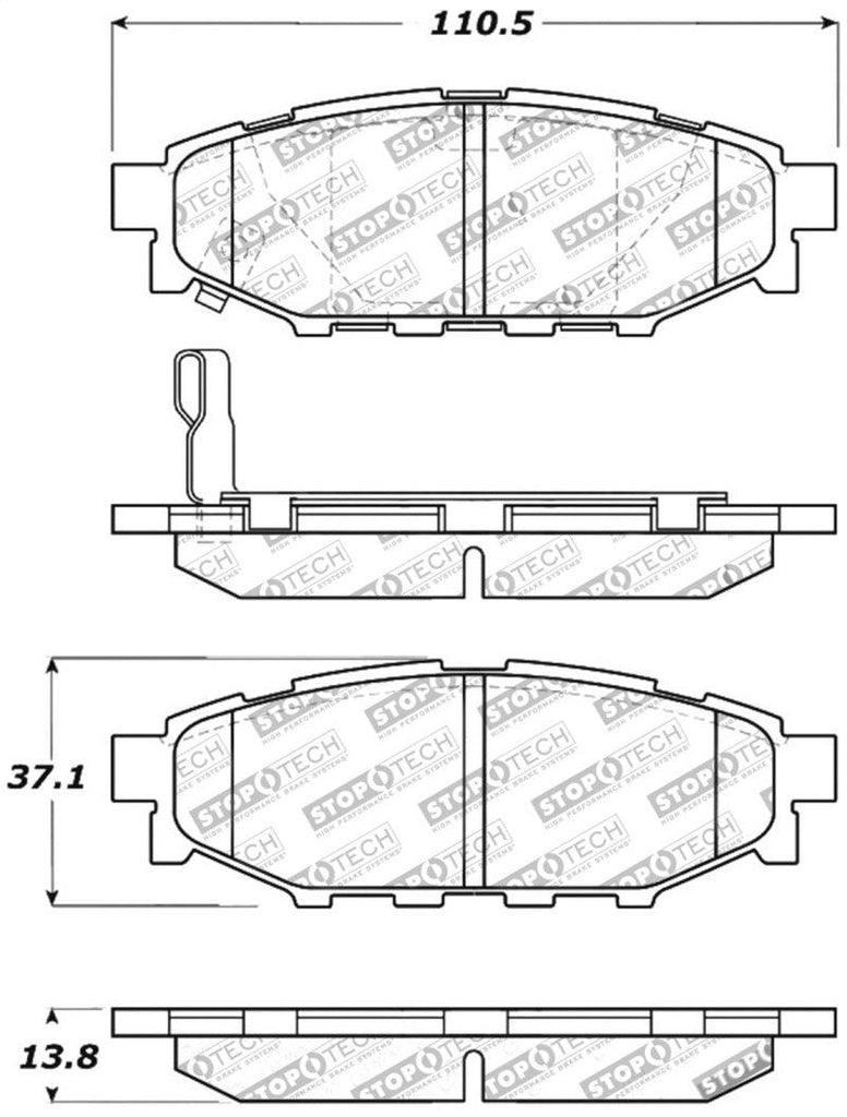 StopTech Performance 08-10 WRX Rear Brake Pads - Corvette Realm