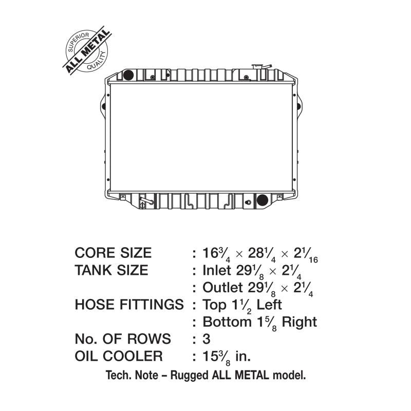 CSF 93-97 Toyota Land Cruiser 4.5L Heavy Duty 3 Row All Metal Radiator - Corvette Realm