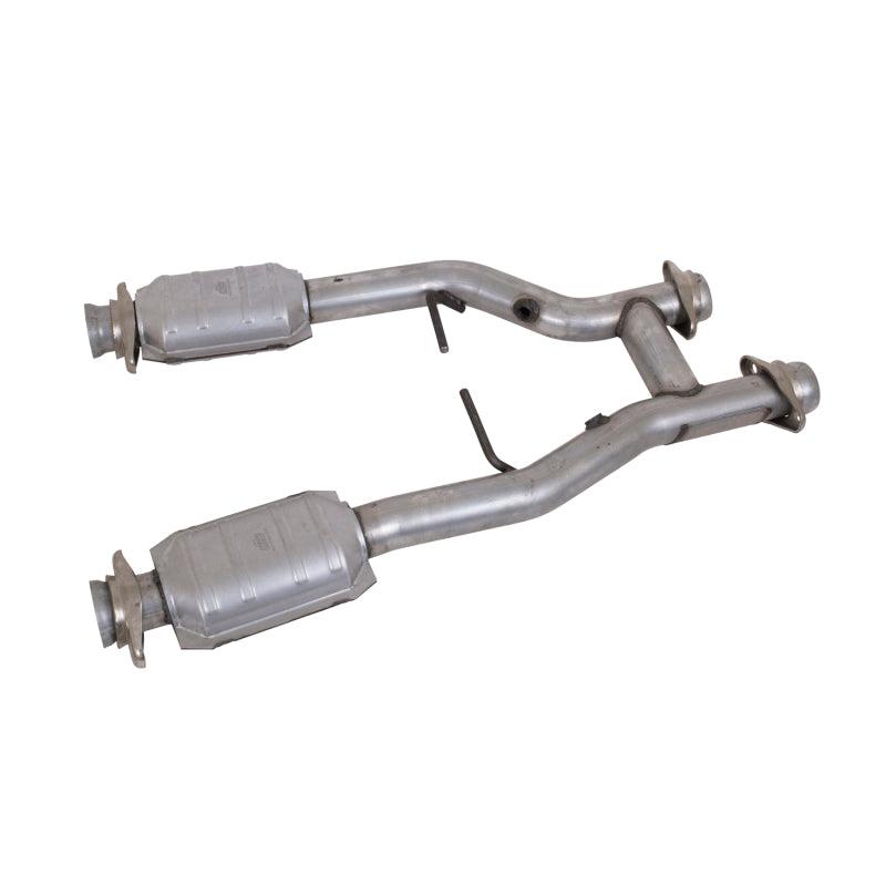 BBK 96-04 Mustang 4.6 GT / Cobra Short Mid H Pipe w Catalytic Converters 2-1/2 For Long Tube Headers - Corvette Realm