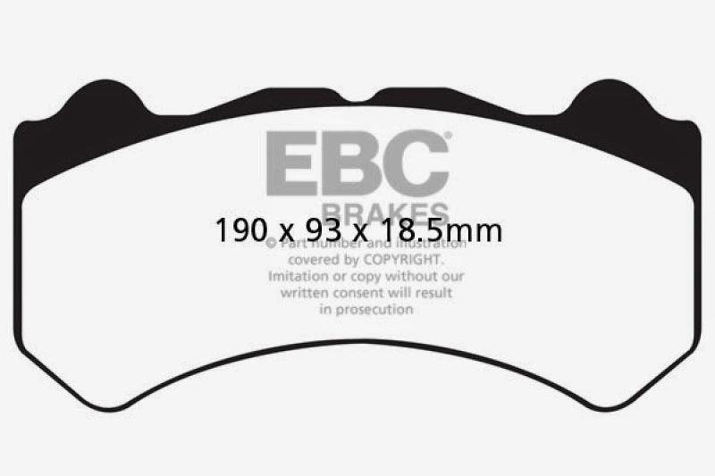 EBC 08-11 Nissan GT-R (R35) 3.8 Twin Turbo (Cast Iron Rotors) Yellowstuff Front Brake Pads - Corvette Realm