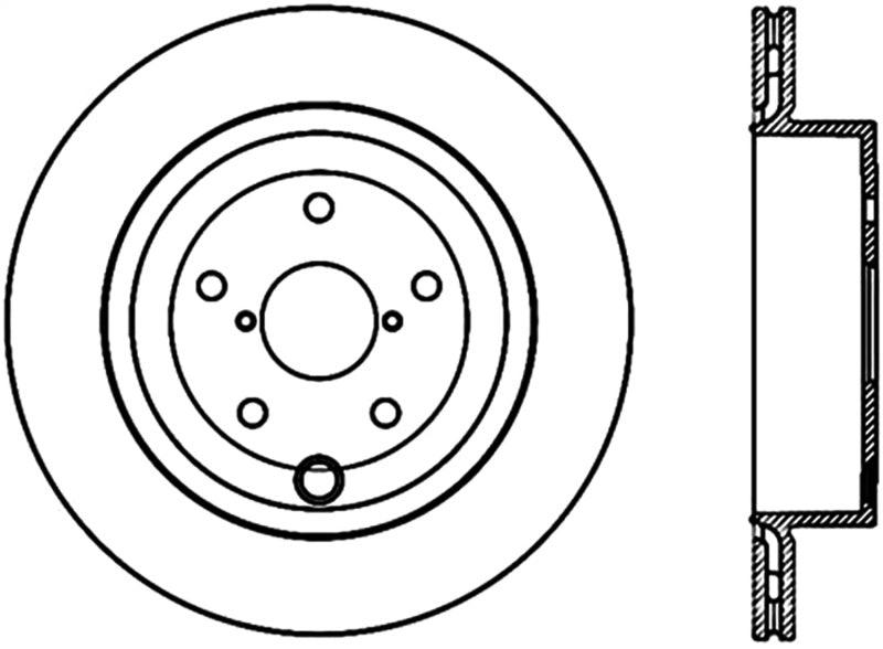 StopTech 08+ Subaru STI (Will Not Fit 05-07) Slotted & Drilled Sport Brake Rotor - Corvette Realm