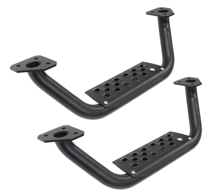 Go Rhino Dominator Extreme D6 SideSteps - Tex Blk - 4in Drop Down Steps (Pair) - Corvette Realm