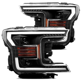 AlphaRex 18-20 Ford F-150 LUXX Style Projector Headlights Alpha Black w/Activation Light/DRL - Corvette Realm