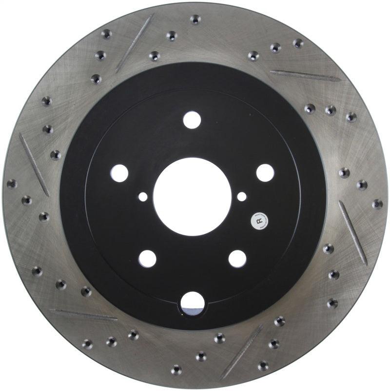 StopTech 08+ Subaru STI (Will Not Fit 05-07) Slotted & Drilled Sport Brake Rotor - Corvette Realm