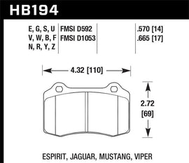 Hawk 2005-2005 Volvo S40 I HPS 5.0 Rear Brake Pads - Corvette Realm