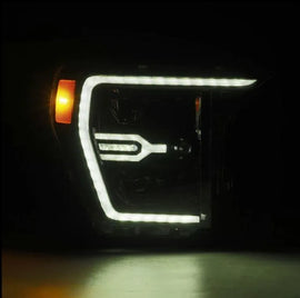 AlphaRex 21-22 Ford F150 Luxx-Series Projector Headlights Alpha-Black w/Activ Light/Seq Signal - Corvette Realm
