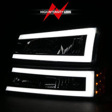 Load image into Gallery viewer, ANZO 2003-2006 Chevrolet Silverado 1500 Crystal Headlights w/ Light Bar Black Housing - Corvette Realm
