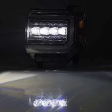 Load image into Gallery viewer, AlphaRex 14-18 GMC Sierra NOVA LED Proj Headlights Plank Style Black w/Activ Light/Seq Signal/DRL - Corvette Realm