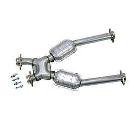 BBK 96-04 Mustang 4.6 GT / Cobra Short Mid X Pipe w Catalytic Converters 2-1/2 For Long Tube Headers - Corvette Realm