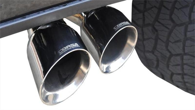 Corsa 2015 Ford F-150 5.0L V8 (Super Crew Cab) Polished Sport Single Side Dual 4in Tips CB Exhaust - Corvette Realm