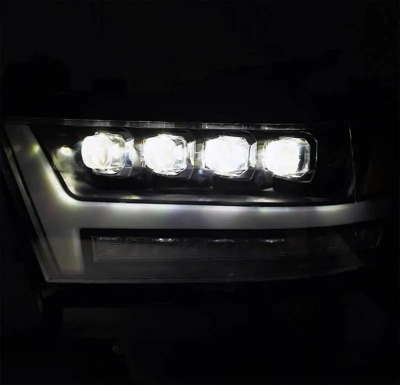 AlphaRex 19-20 Ram 1500HD NOVA LED Proj Headlights Plank Style Gloss Blk w/Activ Lght/Seq Signal/DRL - Corvette Realm