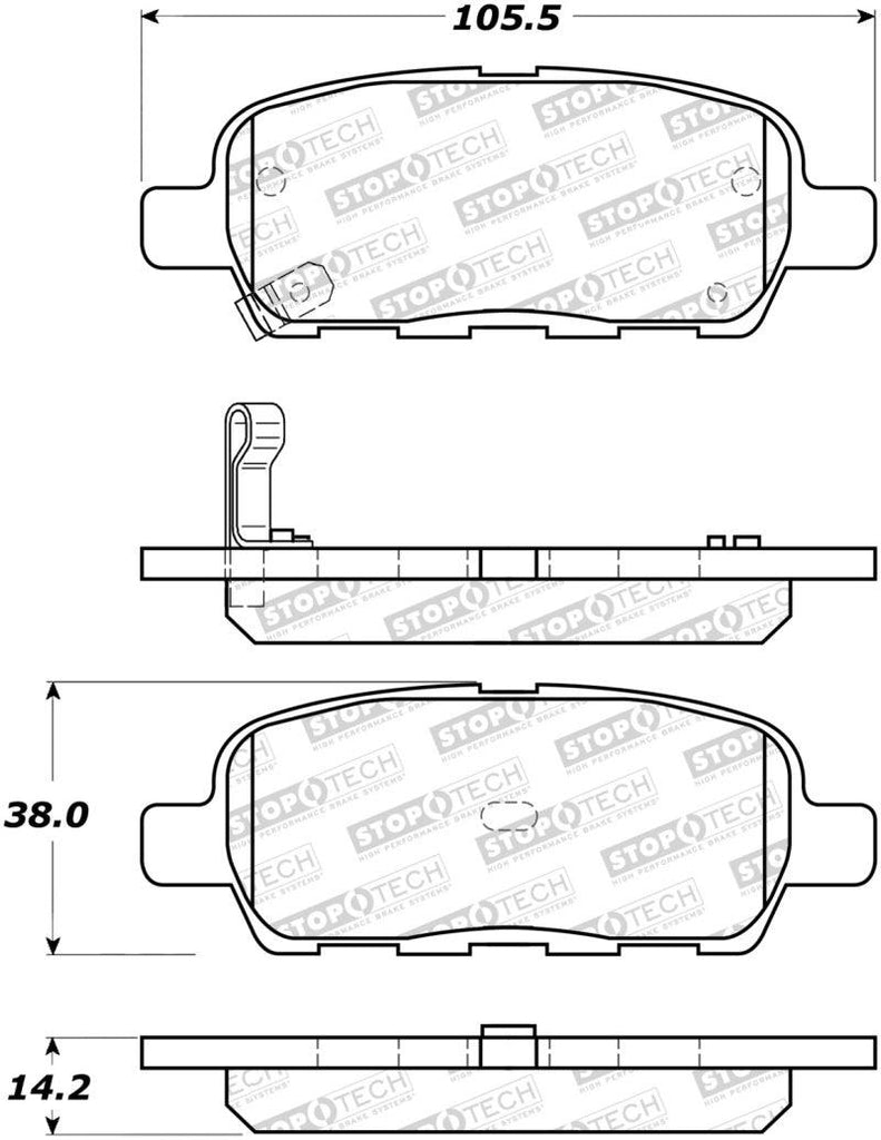 StopTech Sport Performance 10-17 Nissan 370Z Rear Brake Pads - Corvette Realm