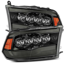 AlphaRex 09-18 Dodge Ram 1500HD NOVA LED Projector Headlights Plank Style Design Alpha Black w/DRL - Corvette Realm