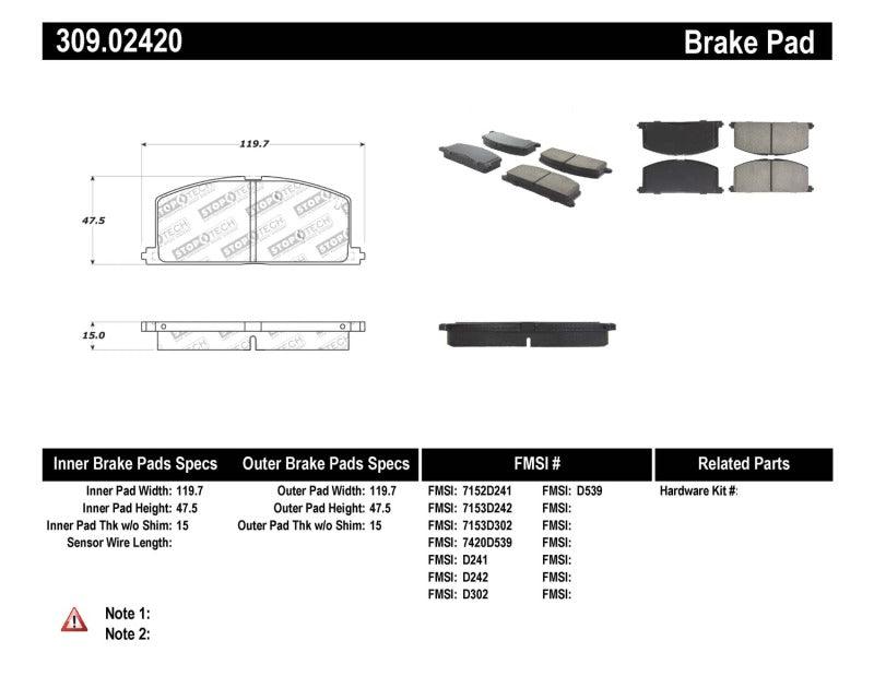 StopTech Performance Brake Pads - Corvette Realm
