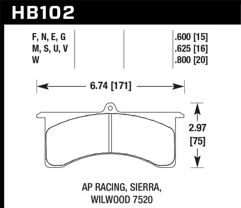 Hawk AP Racing 6 / Wilwood DTC-30 Brake Pads - Corvette Realm