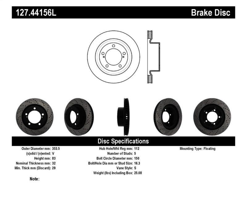 StopTech 07-09 Toyota Tundra / 08-09 Toyota Sequoia Front Left Slotted & Drilled Rotor - Corvette Realm