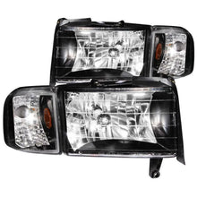 Load image into Gallery viewer, ANZO 1994-2001 Dodge Ram Crystal Headlights Black - Corvette Realm