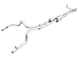 AWE Tuning 22-23 GMC Sierra 1500 AT4X 6.2L 0FG Catback Split Dual (Flat Bumper) - Bashguard(No Tips) - Corvette Realm