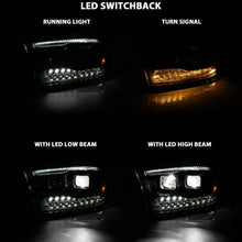 Load image into Gallery viewer, ANZO 2009-2018 Dodge Ram 1500 Led Projector Plank Style Switchback H.L Halo Black Amber (OE Style) - Corvette Realm