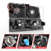 Load image into Gallery viewer, ANZO 2003-2006 Chevrolet Silverado 1500 Crystal Headlights w/ Light Bar Black Housing - Corvette Realm