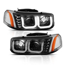 Load image into Gallery viewer, ANZO 1999-2006 Gmc Sierra 1500 Projector Headlights w/ U-Bar Black - Corvette Realm