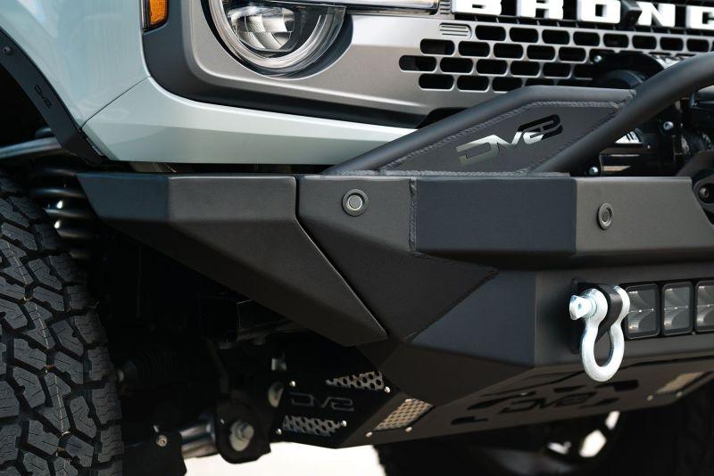 DV8 Offroad 2021+ Ford Bronco Modular Front Bumper Winch Capable w/ Auxiliary Light Mounts - Corvette Realm