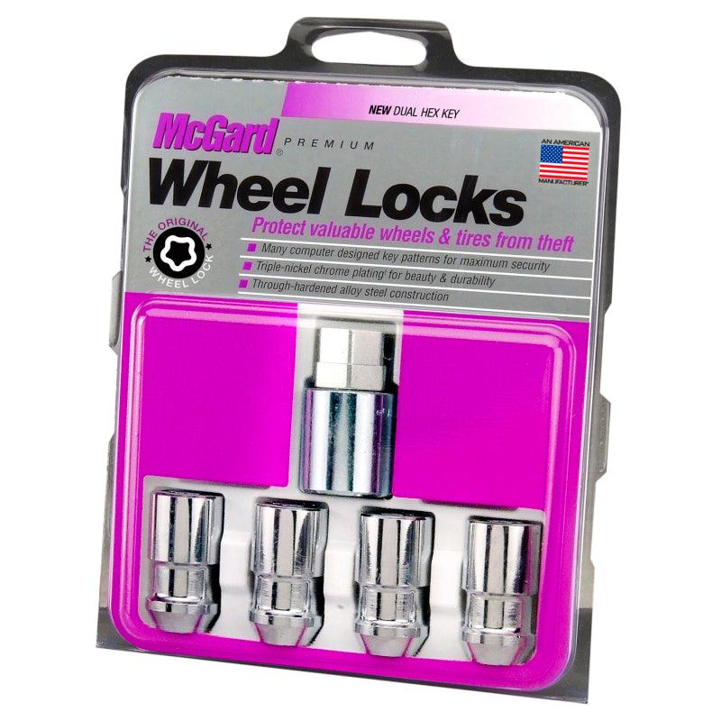 McGard Wheel Lock Nut Set - 4pk. (Cone Seat) 1/2-20 / 3/4 & 13/16 Dual Hex / 1.66in. Length - Chrome - Corvette Realm