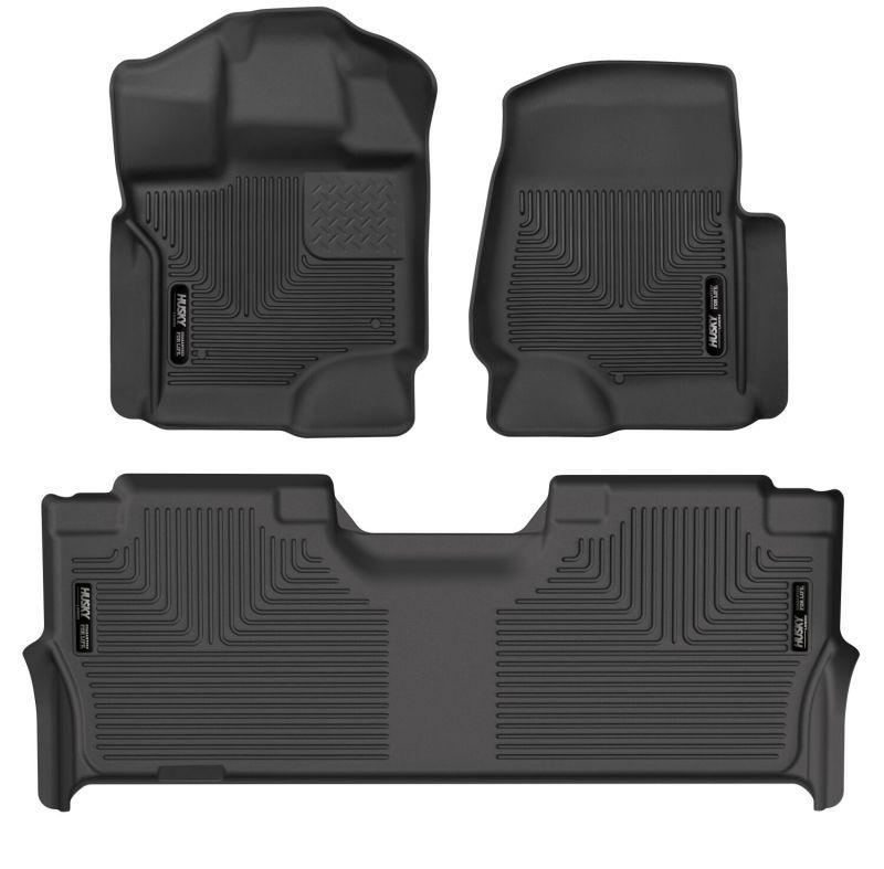 Husky Liners 21-24 Ford F-150 SuperCrew Weatherbeater Black Front & 2nd Seat Floor Liners - Corvette Realm