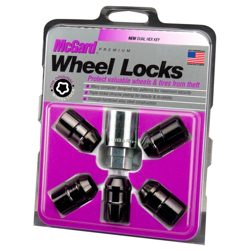 McGard Wheel Lock Nut Set - 5pk. (Cone Seat) 1/2-20 / 3/4 &13/16 Dual Hex / 1.46in. Length - Black - Corvette Realm