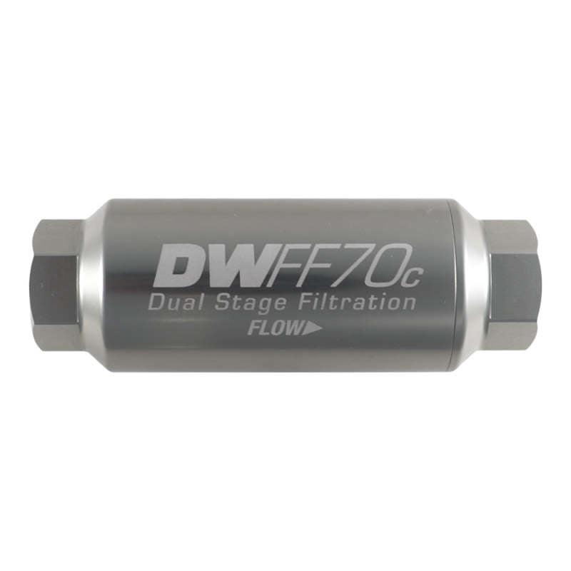 DeatschWerks 10AN Female 10 Micron 70mm Compact In-Line Fuel Filter Kit - Corvette Realm