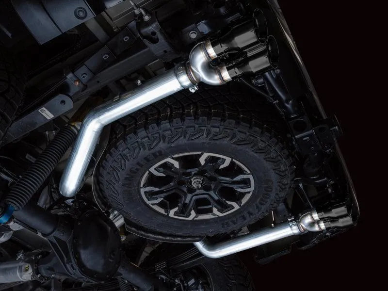 AWE Tuning 22-23 GMC Sierra 1500 AT4X 6.2L 0FG Catback Split Dual (Flat Bumper) - Diamond Black Tips - Corvette Realm